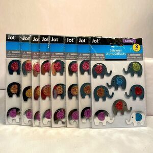 8 NWT GLITTER ELEPHANT STICKERS 8pc/PACKAGE TOTAL 64 PIECES
